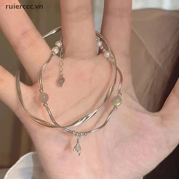 # ruierccc # 1 Bộ Vòng Tay Đuôi Cá Dây Xích Vòng Tay Xoắn Vòng Tay Cho Nữ Vòng Tay Mở Hàn Quốc Đơn Giản Vòng Tay Có Thể Điều Chỉnh Vòng Tay Nữ Trang Sức Thanh Lịch.