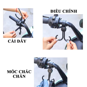 set 5 Móc Treo Đồ Gắn Càng Xe Đạp, Xe Máy, Xe Đạp Điện, Xe Đẩy Đa Năng giá rẻ