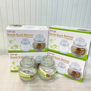 [Giá Xưởng] Combo 2 Hũ Thủy Tinh 0666 – Dung Tích 200ml,  Đựng Gia Vị, Muối, Đường Tiện Lợi