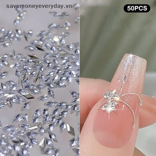 [savemoneyeveryday] 50 Bộ sưu tập kim cương giả pha lê lấp lánh quyến rũ màu sắc hỗn hợp Phụ kiện trang trí móng tay sang trọng [vn]