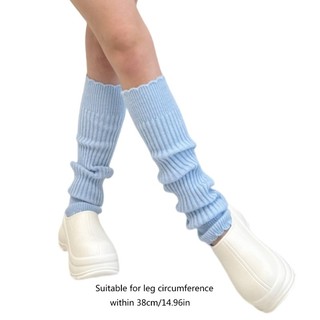Hum Ruffle Leg Warmers Cho Nữ Lolitas Giữ Ấm Chân Mùa Đông Ấm Dệt Kim Tất Dài