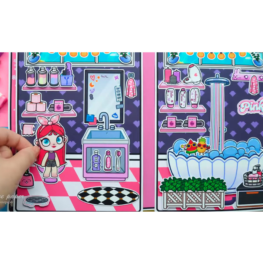 Búp bê giấy AVATAR Black Pink Mansion Quiet Book -ĐỒ CHƠI THỦ CÔNG DIY