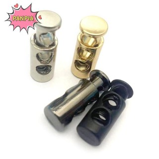 Pnpia 10 Chiếc Kim Loại Màu Đen Dây Khóa Lò Xo Khóa Chặn Hai Lỗ Dây Rút Chặn Boutique