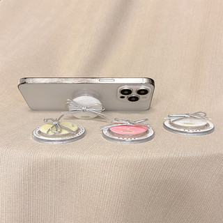 Đồng Bằng Nơ Tròn Từ Tính Giá Đỡ Điện Thoại Cho IPhone 16 15 14 13 12 Pro Max 14 Plus Có Thể Gập Lại Pop Ring Grip Co Giãn Để Bàn Đứng P4