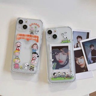 Snoopy Ốp Lưng Cho Samsung Galay A55 A54 A14 A24 A34 A15 A25 S24 Ultra S22 Plus S23 S21 FE S20FE S23FE Mềm Trong Suốt TPU Đựng Thẻ Ảnh Ví Điện Thoại