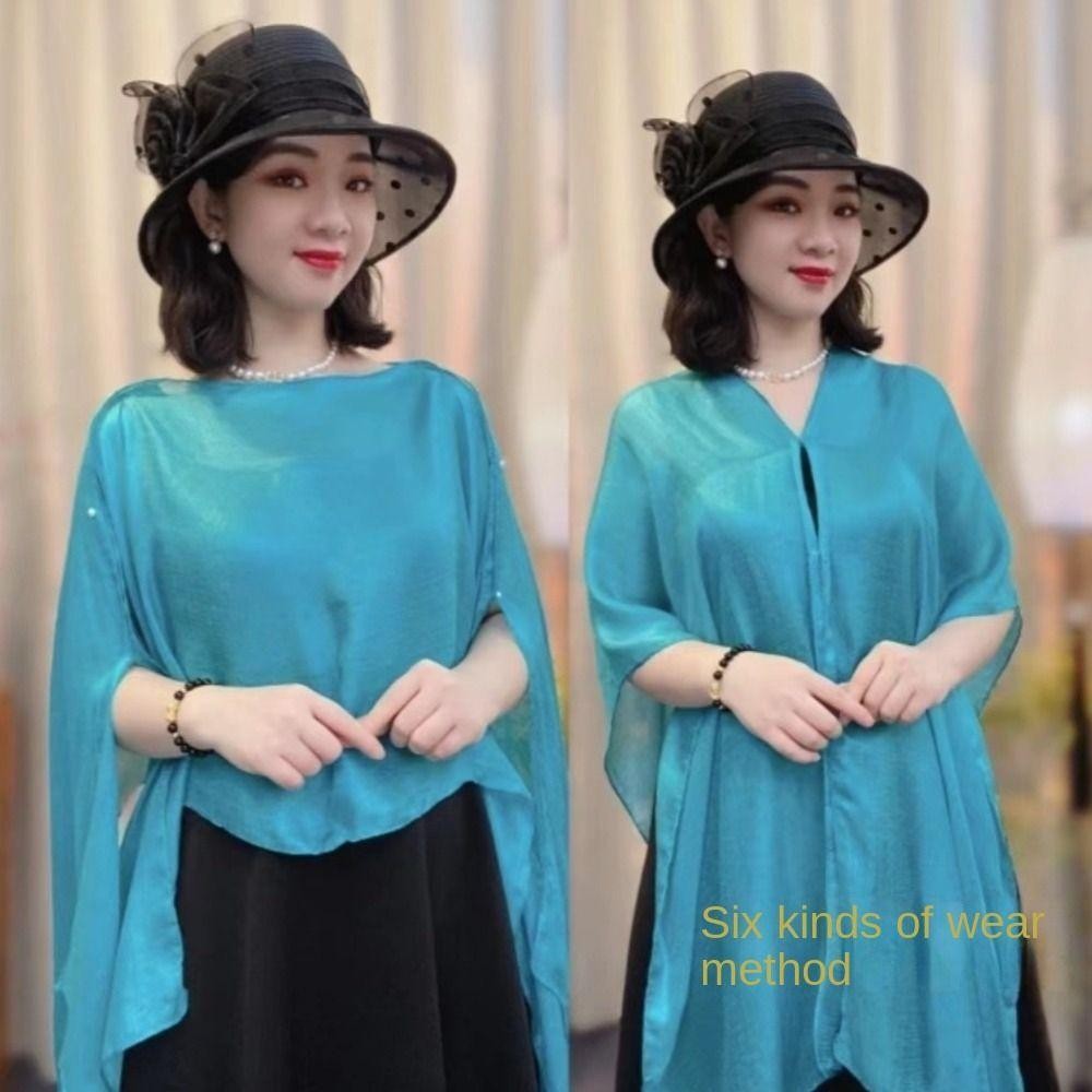 Khăn choàng nữ MERIGGIARE, Áo voan dạ hội màu trơn, Khăn quàng cổ thời trang dài thời trang nữ bé gái