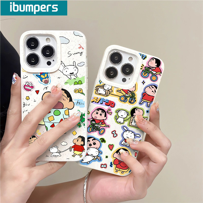 ibumpers Ốp Lưng iPhone Dễ Thương Hài Hước Shin Chan Họa Tiết Ốp Điện Thoại Dày Dặn Silicon Mềm Chống Sốc Chống Bẩn Cho Iphone 16 15 14 12 13 11 Pro Max IP 7 8 Plus X XS XR