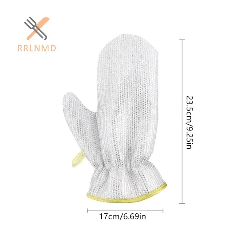 Rrlnmd Găng Tay Vệ Sinh Công Việc Nhà Dây Thép Bóng Rửa Bát Găng Tay Chống Thấm Nước Bàn Chải Bát Dầu Hiện Vật Vệ Sinh Hộ Gia Đình Găng Tay Bạc MỚI