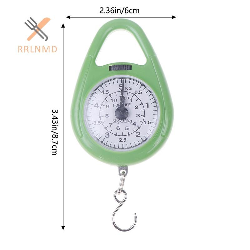 RRLNMD Con trỏ Móc kỹ thuật số Cân lò xo Du lịch di động Cân hành lý Cân câu cá Công suất 5kg Cân thực phẩm MỚI