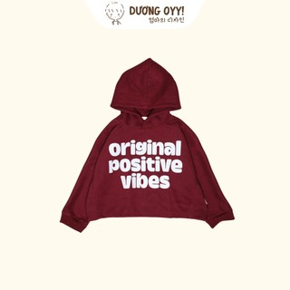 Áo hoodie nỉ trẻ em POSITIVE VIBE size 12-38kg style Hàn Quốc | Dương Oyy 011224198