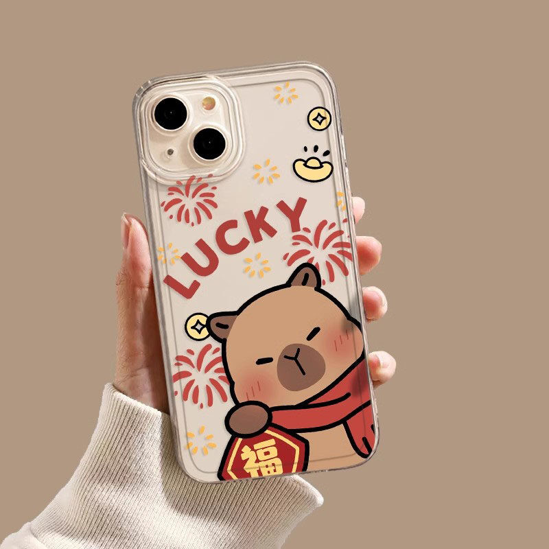 Năm Mới 2025 Vỏ Capybara Dễ Thương Cho Infinix Tecno POVA 2 3 4 5 Camon 19 Pro 19 Neo Zero 30 5G Hot 9 Play Spark 10 Pro 10C Bìa Hoạt Hình Họa Tiết Trong Suốt Mắt Thiên Thần