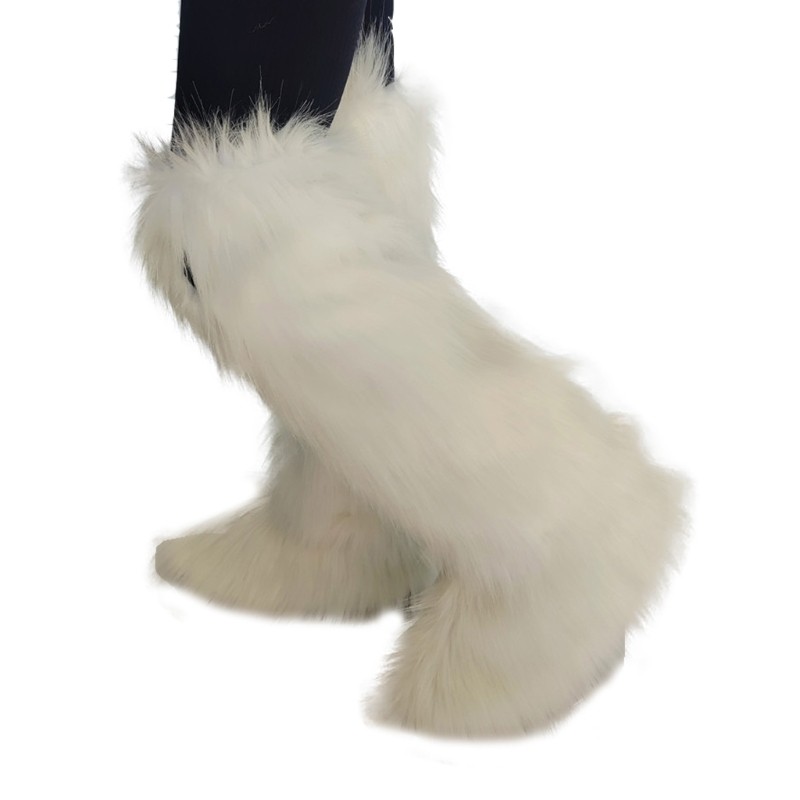 Vic Nữ Trang Phục Ấm Áp Lông Thú Giả Ấm Áp Fuzzy Chân Ấm Áp Boot Tay Áo Boot Có