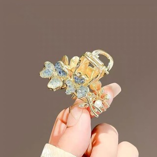 Mauropoli [Sẵn Sàng] Kẹp Tóc Vàng Hoa Pha Lê Cao Cấp Đầu Lưng Nữ Kẹp Nhỏ Kẹp Tóc Đuôi Ngựa Kẹp Tóc Mũ Đội Đầu