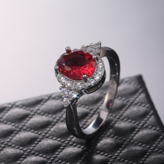 Nhẫn Ruby Bạc S925 Trang Sức Thời Trang Đơn Giản Quà Tặng Nữ 5