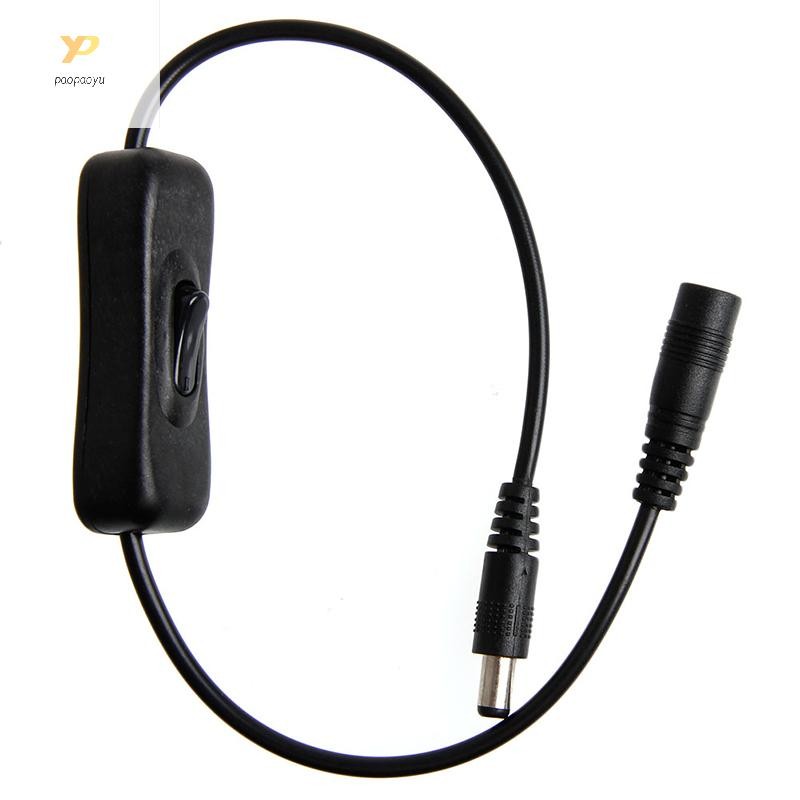Ppy DC5 5x2 1mm Cáp cắm nam sang nữ Dây mở rộng màu đen có công tắc