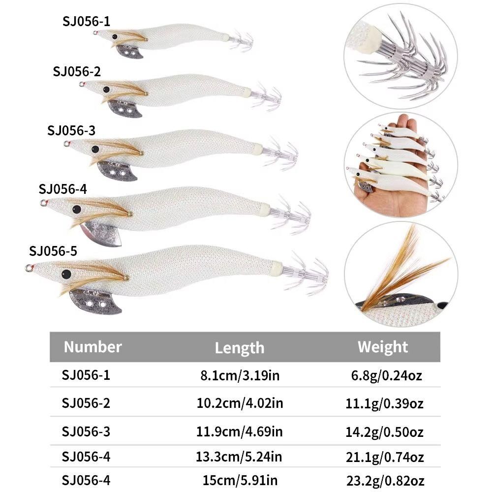 METUBE 1 Cái Mồi Tôm Gỗ, Jig Mực Dạ Quang Nhân Tạo, Móc Phát Sáng Mạnh 6.6g / 12.5g / 15.7g / 21.6 / 23.2g Mồi Câu Cá
