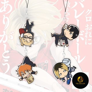 55mm Dây Đeo Điện Thoại Haikyu Mèo Dễ Thương Hoạt Hình Acrylic Túi Quyến Rũ Hoạt Hình Dây Phụ Kiện Điện Thoại