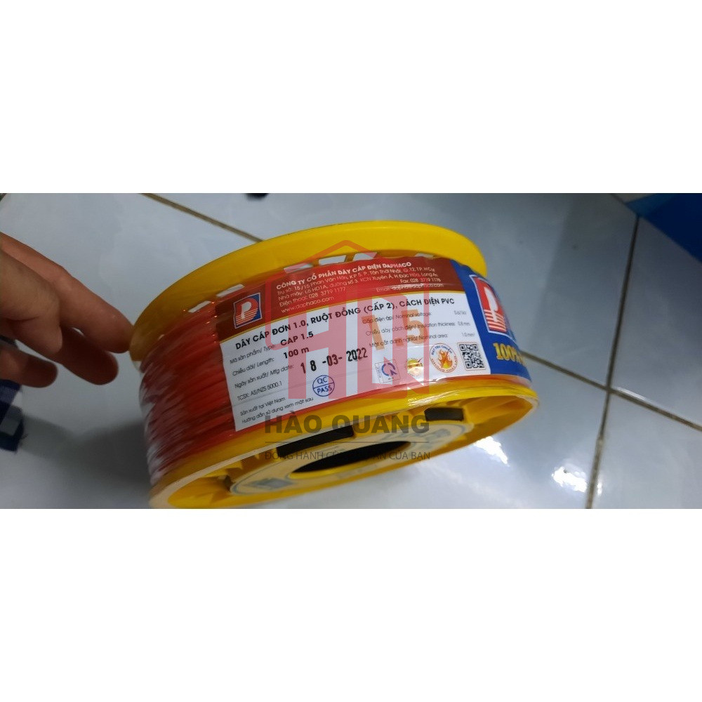Dây điện đơn Daphaco 1.5mm lõi đồng - Dây điện dân dụng cao cấp