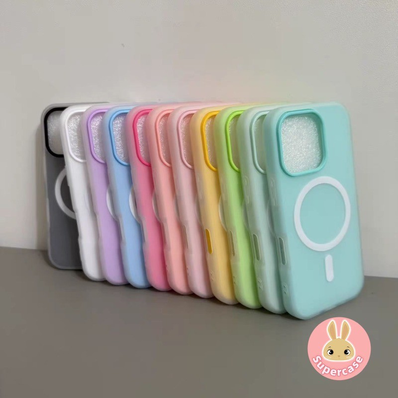 Ốp Điện Thoại Từ Tính Màu Kẹo Cho Xiaomi 15 Pro 14 13 12 12X 12S Poco X6 X5 X4 GT M4 F6 F5 F3 Civi 4 Pro 3 5G Ốp Lưng Mềm Chống Sốc 2 Trong 1