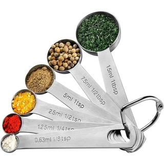 6pcs Stainless Steel Measuring Spoon Measuring Cup Set Measuring Cups Spoons Kitchen Baking Cooking