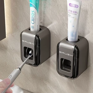 Máy phân phối kem đánh răng tự động không cần khoan, giá đỡ kem đánh răng gắn tường, mẫu mới 2025, bộ dụng cụ bóp kem đánh răng cho sử dụng tại nhà