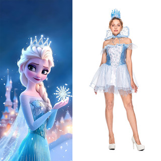Phụ nữ Snow Queen trang phục Người lớn Halloween Party quyến rũ tuyết công chúa Elsa Cosplay váy với vương miện và Cape Đầm dạ hội nữ