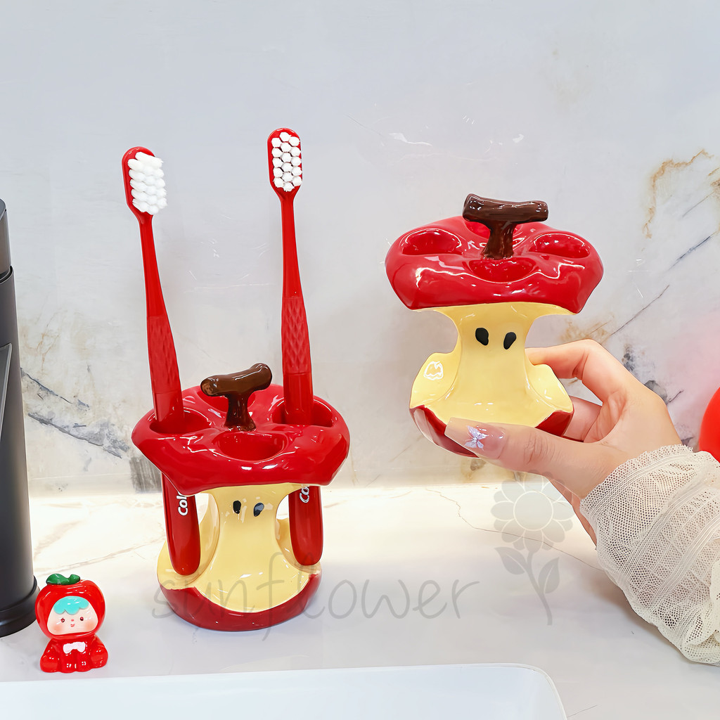 【sunflower】Thiết Kế Táo Gốm Đựng Bàn Chải - Kệ Nhà Vệ Sinh Đẹp, Chống Ẩm Mốc Dễ Dàng