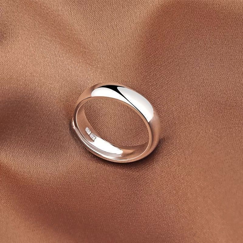 Tối giản S925 Bạc Trơn Nhẫn Tất Cả Trận Đấu Mở Đầu Có Thể Điều Chỉnh Nam Nữ Nhẫn