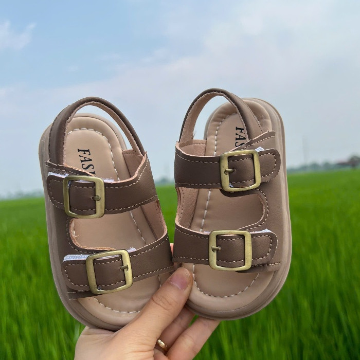 ( hàng sẵn ) sandal cho bé trai dép quai hậu cho bé gái 2 quai êm chân cho bé từ 6m chống trượt 2810 ( ảnh thật )