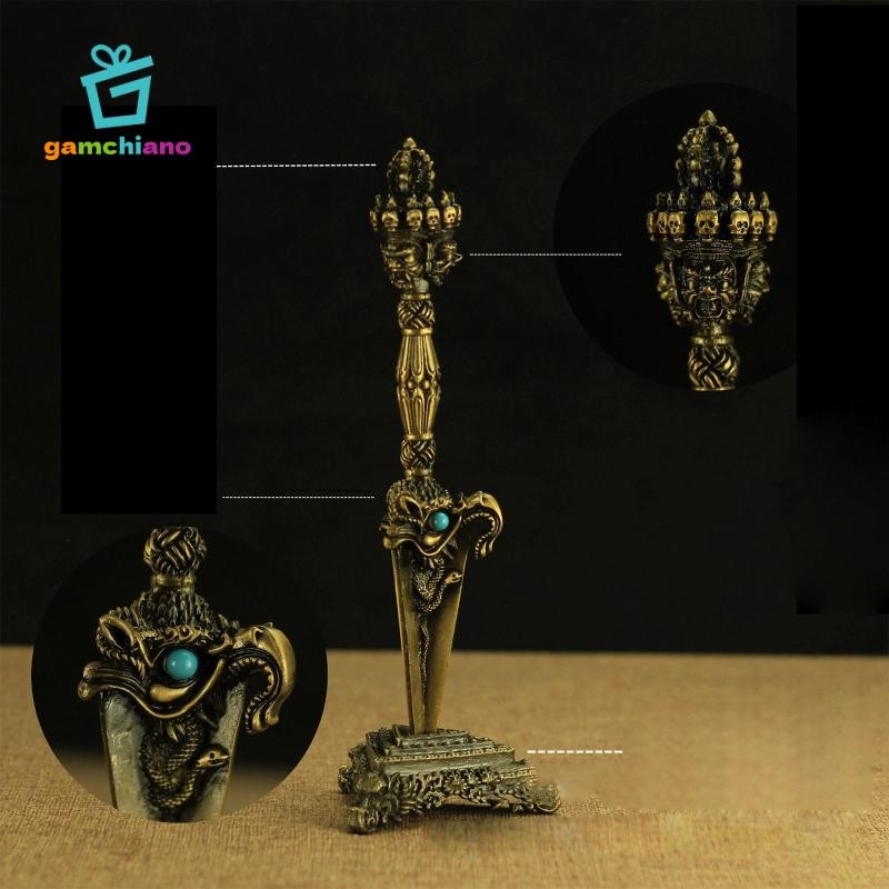 Tây Tạng Dorje Vajra Pestle Brass Pestle Thủ công Phật giáo cho nghi lễ Sadhana