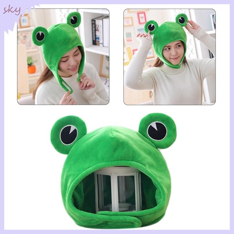 Bầu Trời Cho Ếch Đầu Sang Trọng Mũ Hoạt Hình Động Vật Earflap Mũ Halloween Cosplay Ảnh P