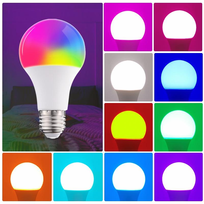 đèn LED RGB 9W 10W Đèn điều khiển thông minh có thể điều chỉnh độ sáng 220V Đèn đổi màu RGB Bóng đèn ma thuật | BigBuy360 - bigbuy360.vn
