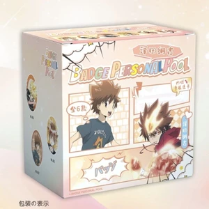 Katekyo Hitman tái sinh! Bộ 6 hộp mù huy hiệu hình bầu dục Tsunayoshi Sawada | Nút ghim Anime + Thẻ PVC Merch
