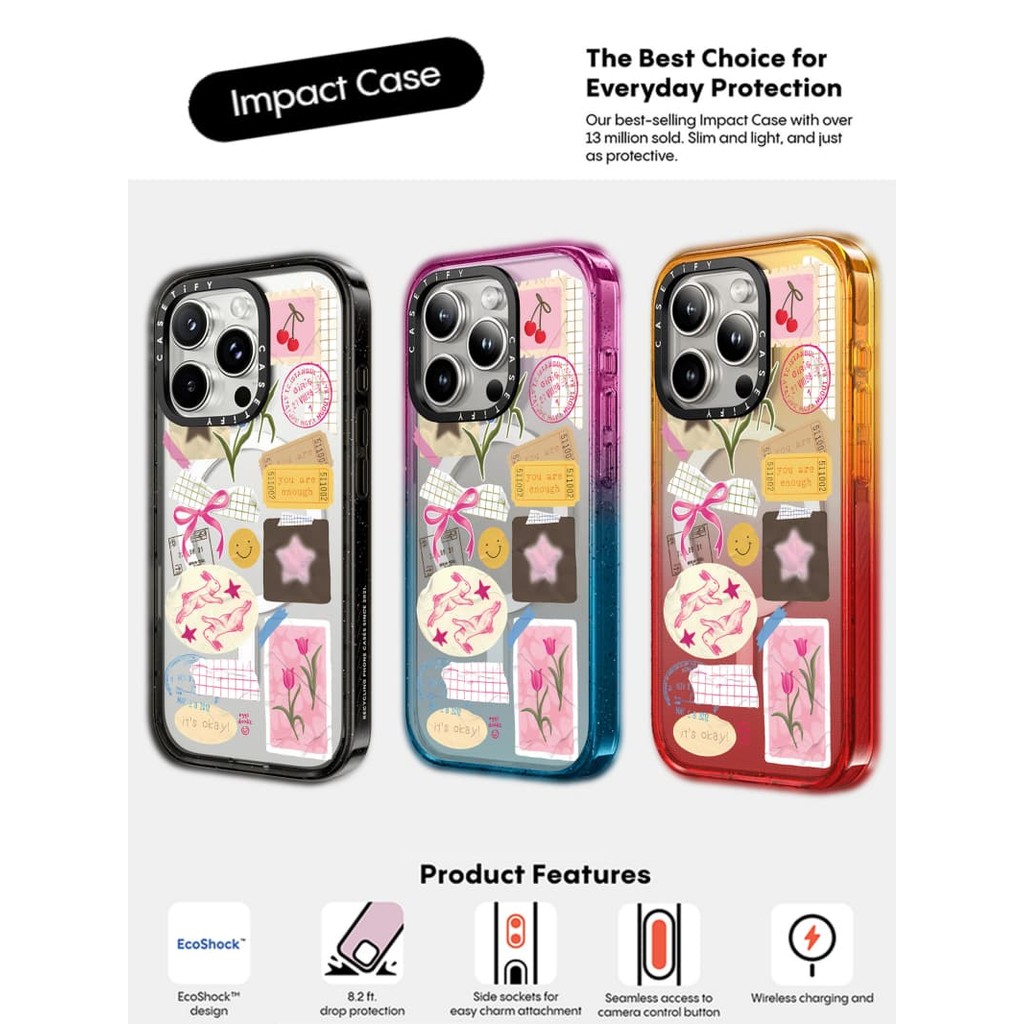 CASECASE X Ruy Băng Và Hoa Tulip Ốp Lưng Cạnh Đen Đào Haze Cotton Kẹo Bộ Sưu Tập Màu Sắc Trong Suốt Cứng Ốp Lưng Tác Động Cho Apple IPhone 12 13 14 15 16 Pro Max Plus Có Hộp