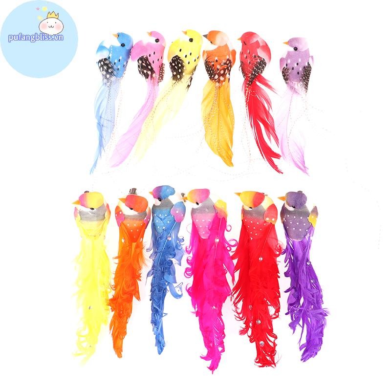 Pufangbliss Nhân Tạo Chim Xốp Giả Động Vật Mô Phỏng Chim Đồ trang trí DIY Cưới Nhà Vườn Trang Trí VN