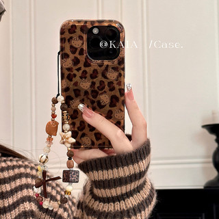 Phim Hoạt Hình Dễ Thương Báo Nâu Hello Kitty Mèo Đính Hạt Dây Xích Ốp Lưng Điện Thoại iPhone 17Promax 16 Promax 13 14 15 Pro Max Hai Lớp IMD Ngọt Ngào Nữ Tính Vỏ Di Động