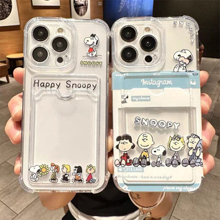 Snoopy Ốp Lưng Cho Samsung Galay A55 A54 A14 A24 A34 A15 A25 S24 Ultra S22 Plus S23 S21 FE S20FE S23FE Mềm Trong Suốt TPU Đựng Thẻ Ảnh Ví Điện Thoại