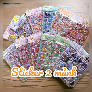 Sét 2 vỉ sticker hình nổi 3D các nhân vật hoạt hình Disney, hình dán nổi ngộ nghĩnh đáng yêu màu sắc sinh động ss-227