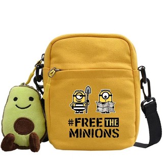 Minions series Túi Đeo Vai Vải Cô Gái Đeo Ngang Túi Nhỏ Vuông In Hình Dễ Thương Đa Năng Túi Du Lịch Trẻ Em Quà Tặng Sinh Nhật