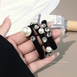 Dây buộc Tóc Ngọc Trai Rhinestone cao cấp phụ kiện tóc đầu bóng thấp mẫu mới 2024 cho nữ dây buộc tóc buộc đuôi ngựa DEYF