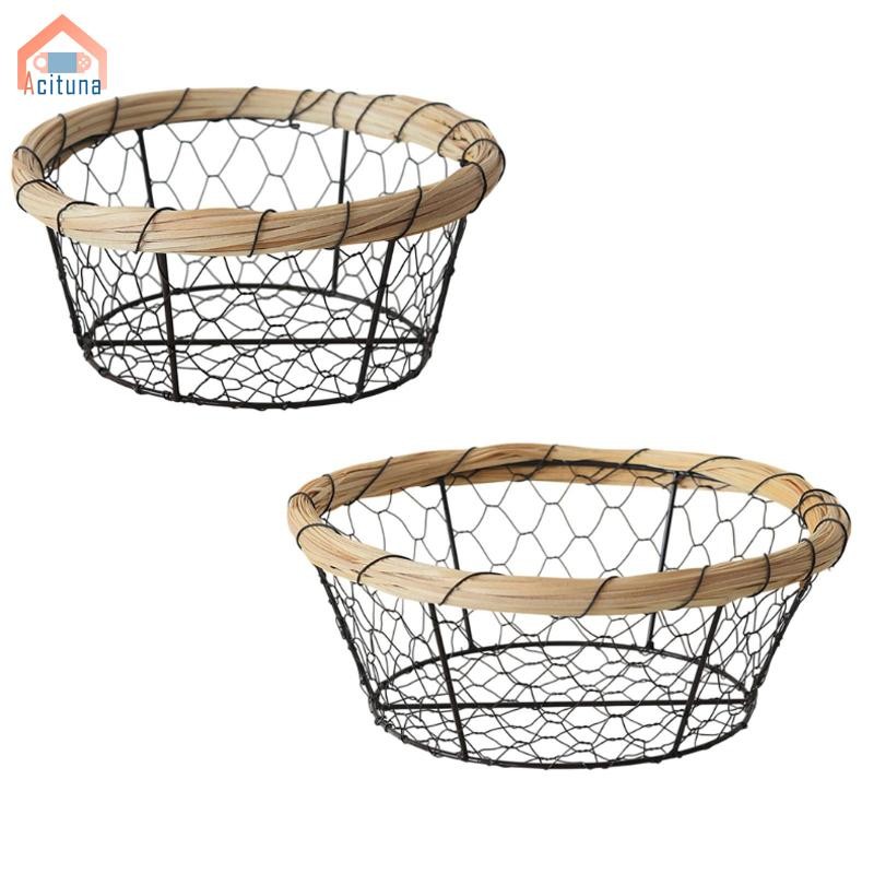 Giỏ dệt dây sắt Bát phục vụ cổ điển cho trang trại nhà bếp