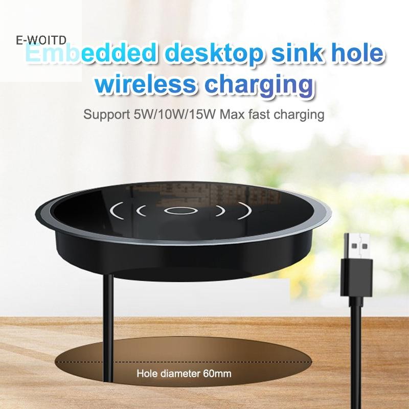 E-WOITD 15W Sạc Không Dây Nhanh Để Bàn Sạc Nhúng Điện Thoại Đa Năng Sạc Cảm Ứng Cho Huawei Oppo HNVN