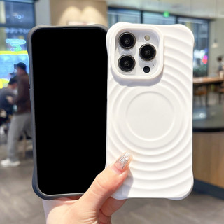 Ốp điện thoại Tpu từ tính hình khuyên sóng cho IPhone 16 15 15pro Max 13 Mini 14 14pro 14max 12 11 Pro Max IX XR SE2 Plus Bìa mềm p2
