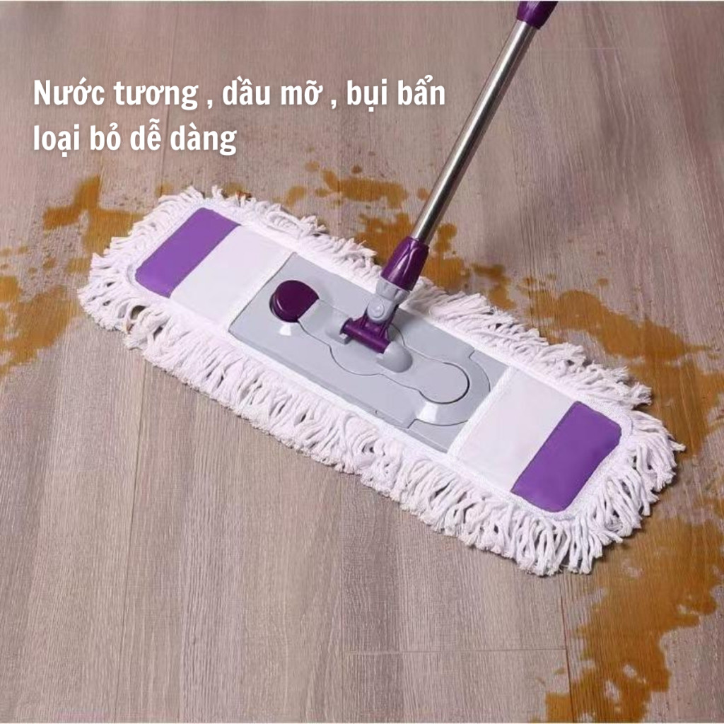 Chổi Lau Công Nghiệp, cây lau nhà cỡ lớn lau khô, nhanh sạch chất liệu inox cao cấp xoay 360 độ