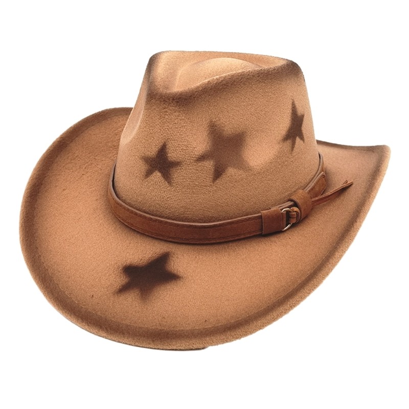 Bầu trời Thanh lịch In hình ngôi sao Homburg Top Hat Trang phục cao bồi cho các cuộc họp ngoài trời