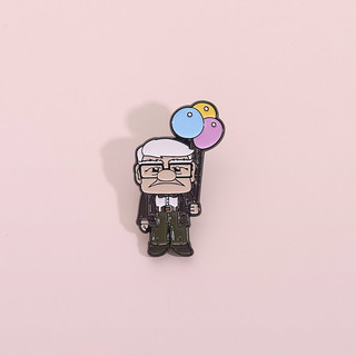 《 Up 》 Nhân Vật Hoạt Hình Huy Hiệu Kim Loại Bong Bóng Dễ Thương Ông Nội Carl Fredricksen Men Trâm Ba Lô Phụ Kiện Quà Tặng Cho Bạn Bè
