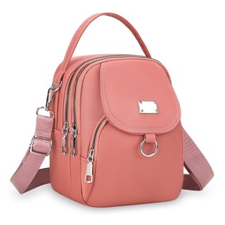 Túi Vuông Nhỏ EARTHLYCO, Túi Điện Thoại Di Động Mini 3 Lớp, Nylon Thời Trang Có Khóa Kéo Chìa Khóa Không Ví Nữ Bé Gái