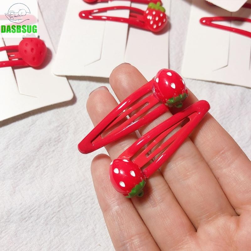 Dassbsug Trái Cây Đáng Yêu Barrettes Hoạt Hình 3D Dâu Kẹp Tóc Dễ Thương Snap Kẹp Tóc