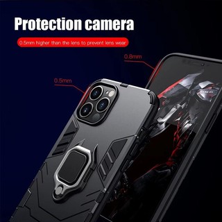 Ốp Giáp Chống Sốc Cho iPhone 16 15 14 13 12 Mini 11 Pro X Xr Xs Max 8 7 Plus Nhẫn Đứng Ốp lưng Silicon