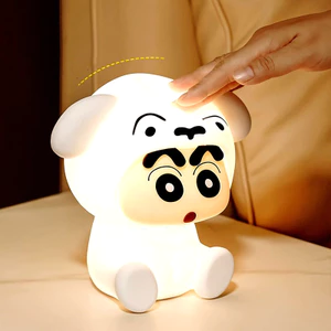 Cảm Ứng Cảm Giác Crayon Shin-Chan Đèn Ngủ Mềm Mại Dễ Thương Hai Tốc Độ Có Thể Điều Chỉnh Pat Đèn Phòng Ngủ Đầu Giường Đèn LED Trang Trí Bàn Làm Việc